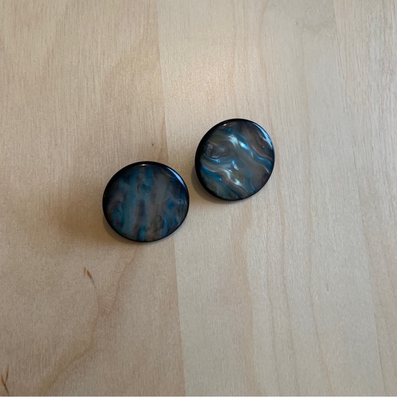 Vintage Faux Abalone Earrings - Picture 6 of 6